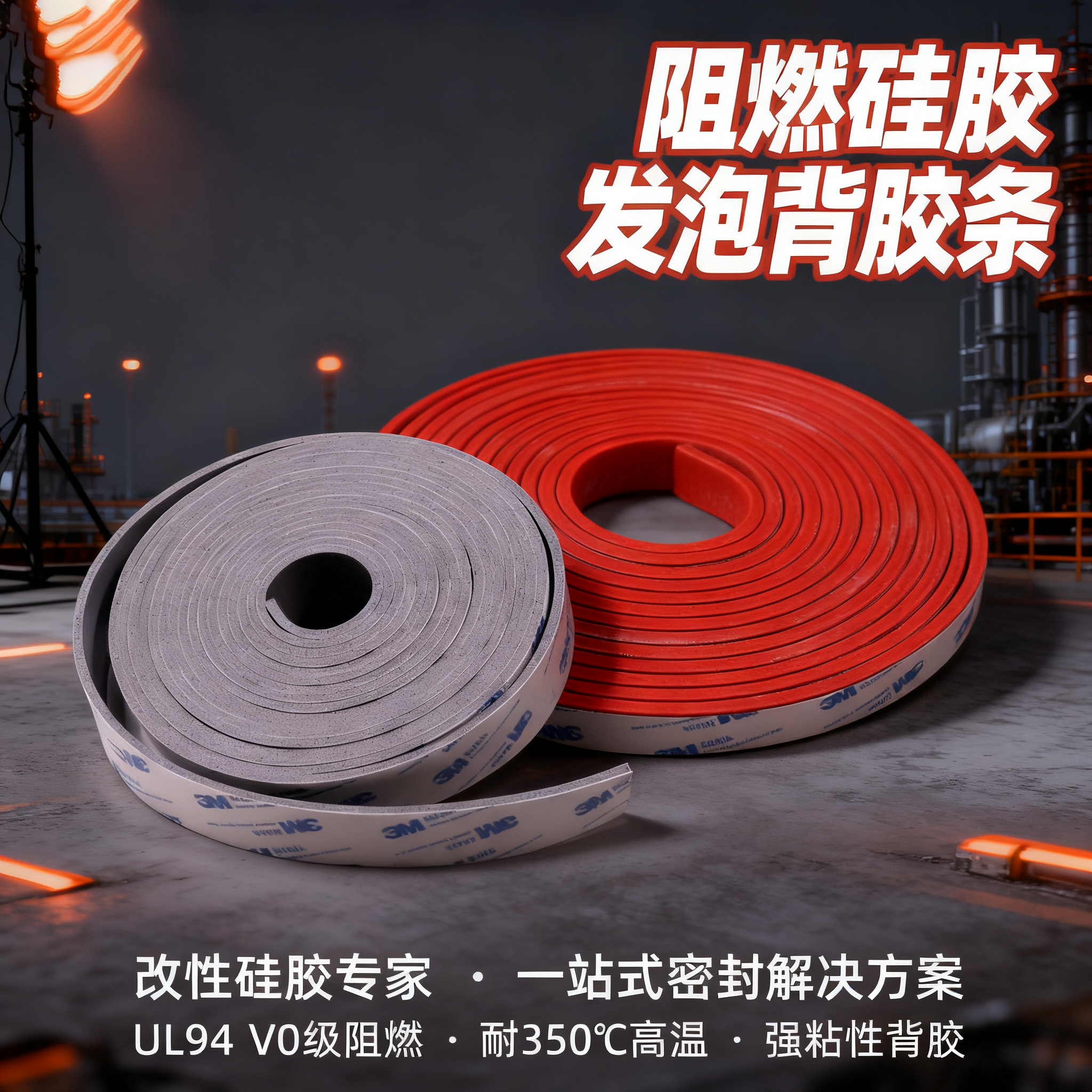 阻燃硅膠發(fā)泡背膠條