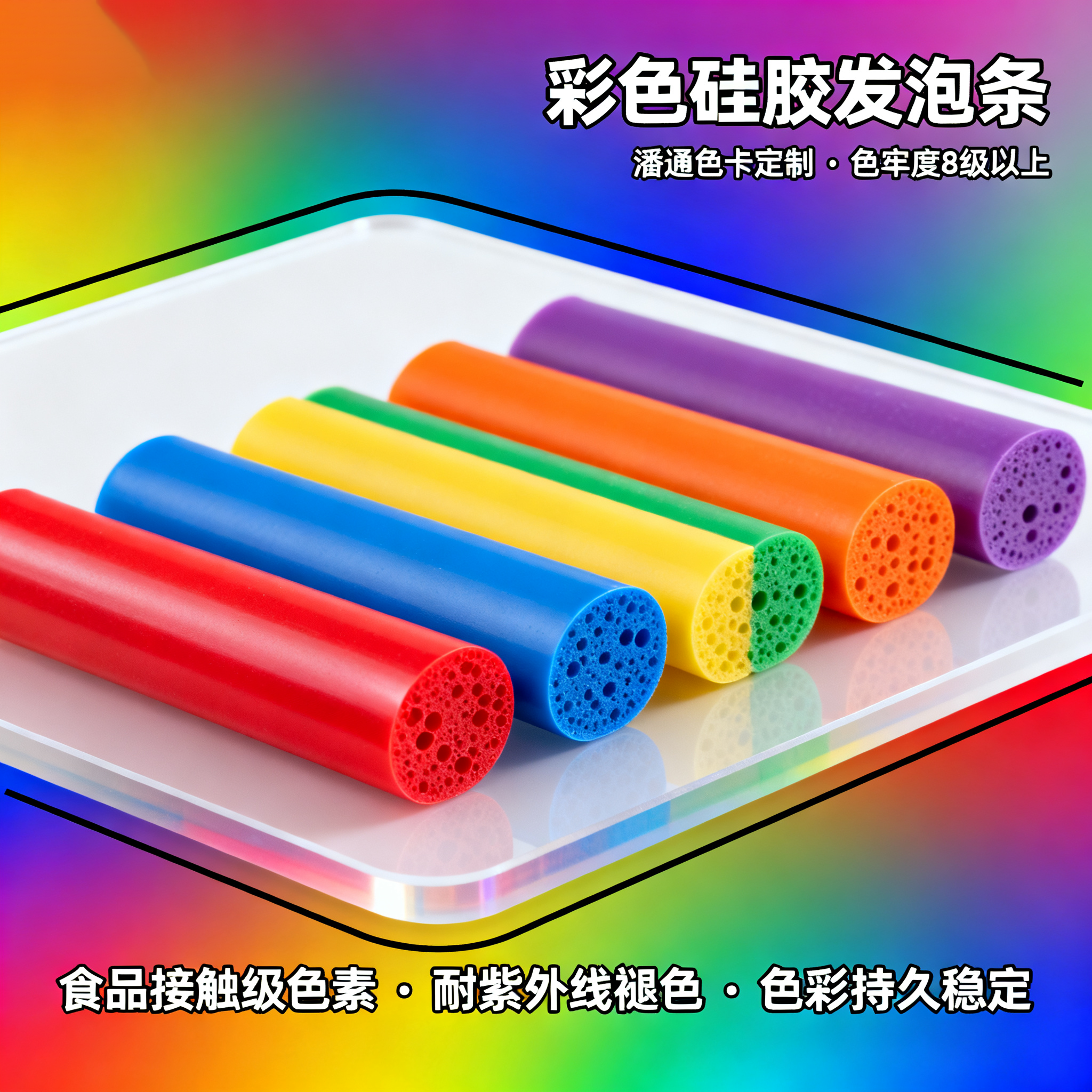 彩色硅膠發(fā)泡條